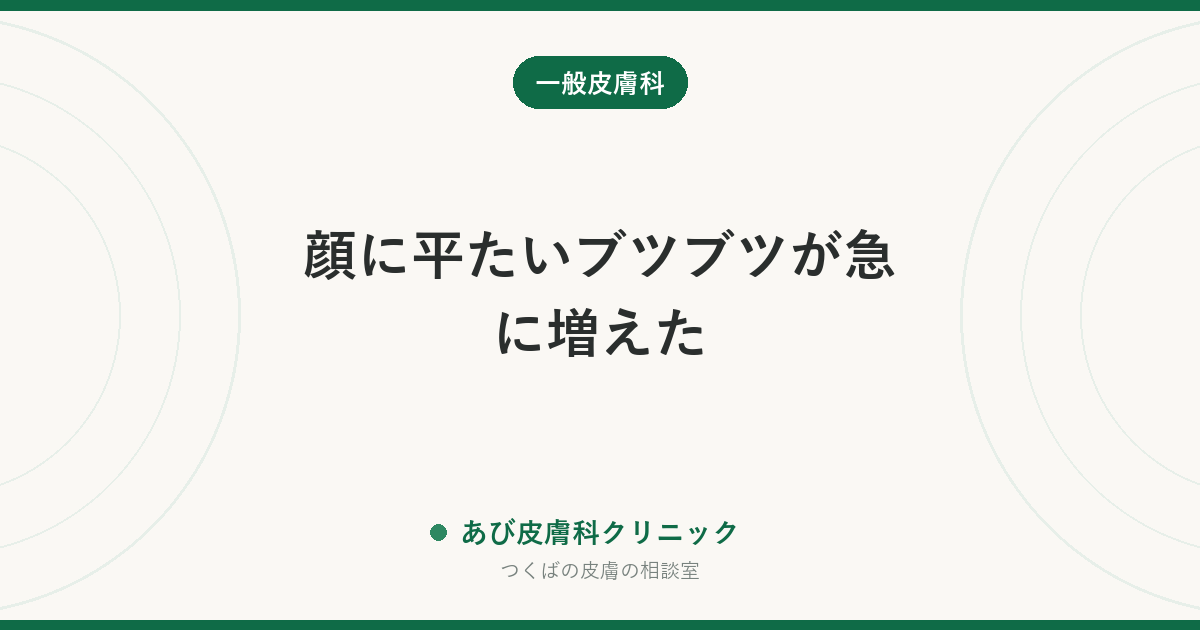 顔に平たいブツブツが急に増えた｜扁平疣贅（へんぺいゆうぜい）とニキビ・稗粒腫の見分けと、広げない触り方