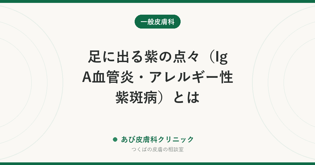 足に出る紫の点々（IgA血管炎・アレルギー性紫斑病）とは｜腹痛・血尿が出たら急ぐ理由