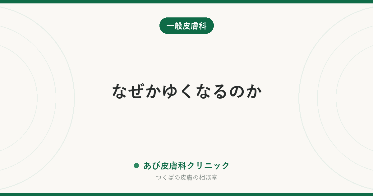 なぜかゆくなるのか｜掻くと悪化する仕組みと、掻かずに済ませる現実的な方法