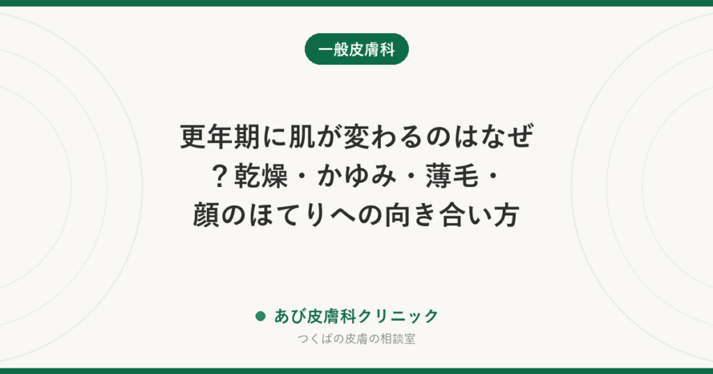 更年期に肌が変わるのはなぜ？乾燥・かゆみ・薄毛・顔のほてりへの向き合い方