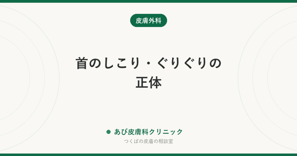 首のしこり・ぐりぐりの正体｜リンパ節の腫れと粉瘤の見分け方、調べたほうがよい4つのサイン