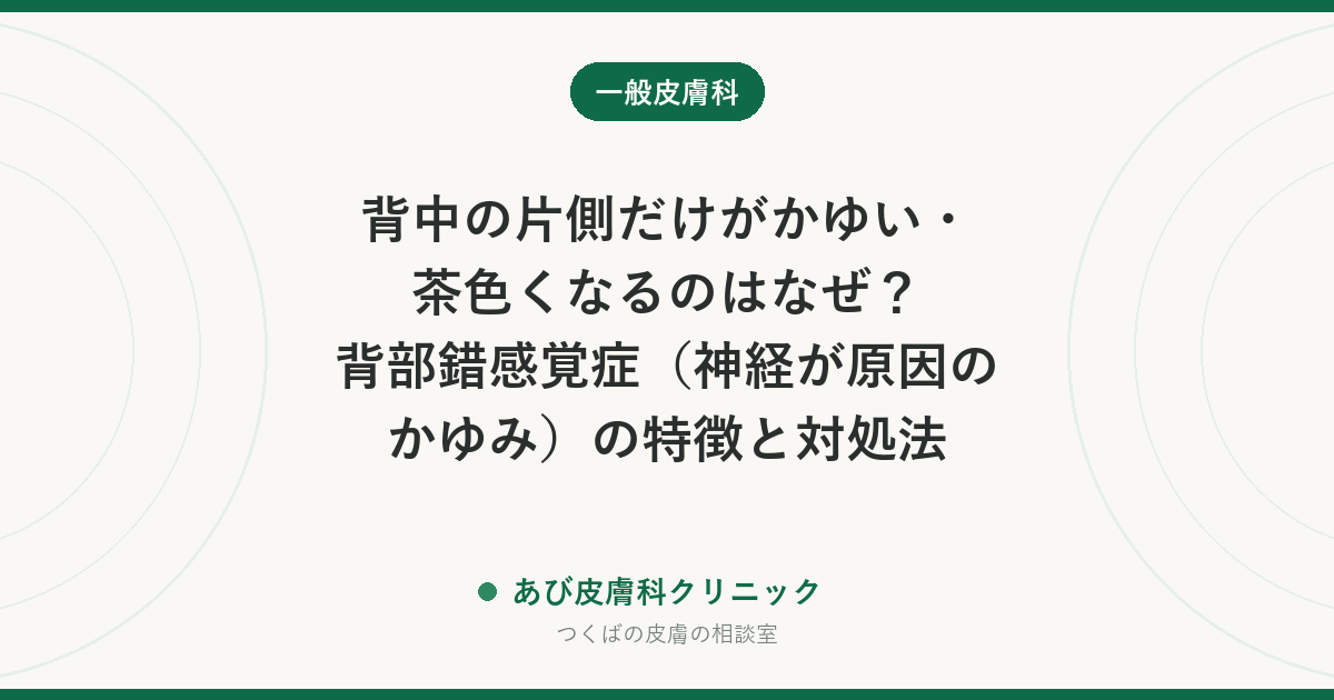 背中の片側だけがかゆい・茶色くなるのはなぜ?背部錯感覚症(神経が原因のかゆみ)の特徴と対処法