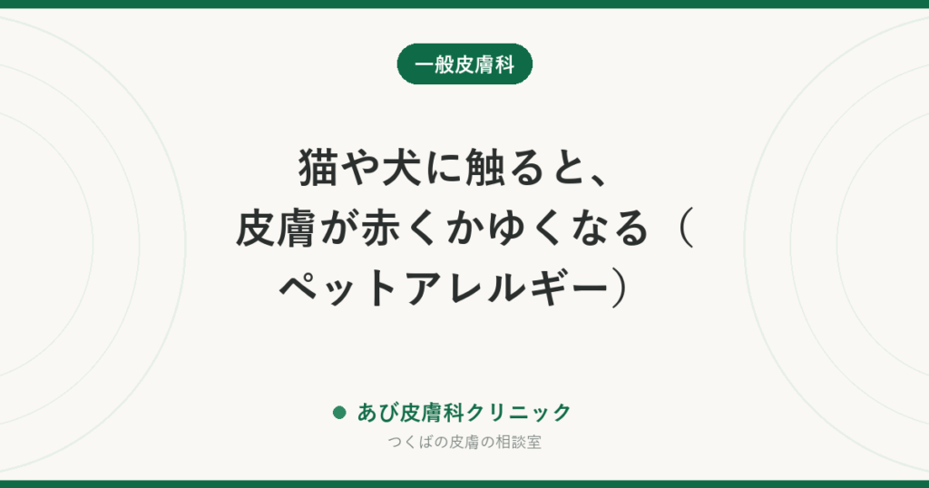 猫や犬に触ると、皮膚が赤くかゆくなる（ペットアレルギー）｜なめられた跡のじんましん・湿疹と、飼いながらできる対策