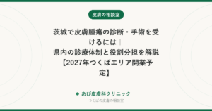 茨城で皮膚腫瘍の診断・手術を受けるには｜県内の診療体制と役割分担を解説【2027年つくばエリア開業予定】