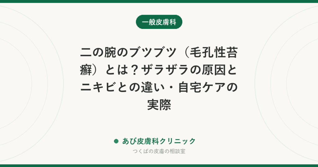 二の腕のブツブツ（毛孔性苔癬）とは？ザラザラの原因とニキビとの違い・自宅ケアの実際