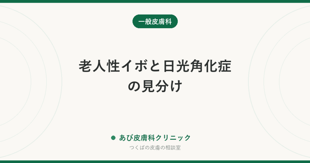 老人性イボと日光角化症の見分け｜顔のカサカサした赤い斑は放置しないでください