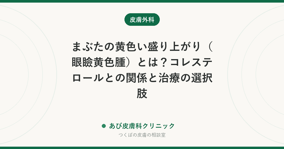 まぶたの黄色い盛り上がり（眼瞼黄色腫）とは？コレステロールとの関係と治療の選択肢