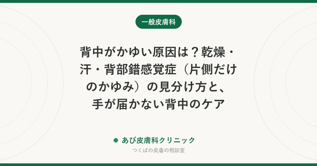 背中がかゆい原因は？乾燥・汗・背部錯感覚症（片側だけのかゆみ）の見分け方と、手が届かない背中のケア