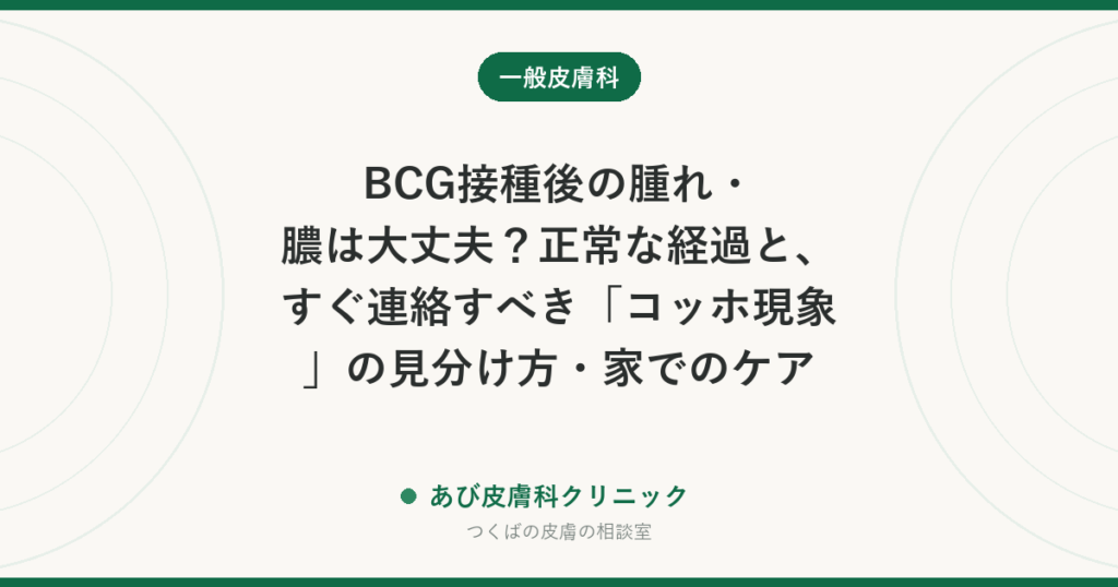 BCG接種後の腫れ・膿は大丈夫？正常な経過と、すぐ連絡すべき「コッホ現象」の見分け方・家でのケア