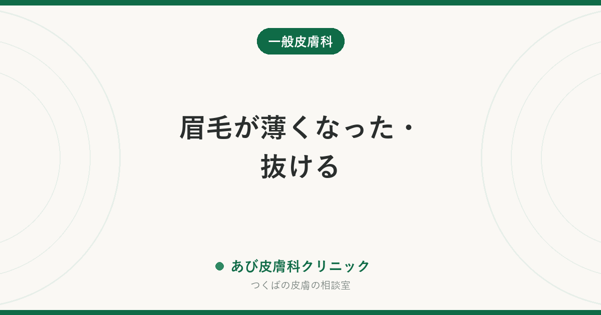 眉毛が薄くなった・抜ける｜考えられる原因（抜きすぎ・アトピー・円形脱毛症・甲状腺）と受診の目安