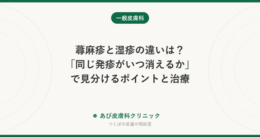 蕁麻疹と湿疹の違いは？「同じ発疹がいつ消えるか」で見分けるポイントと治療