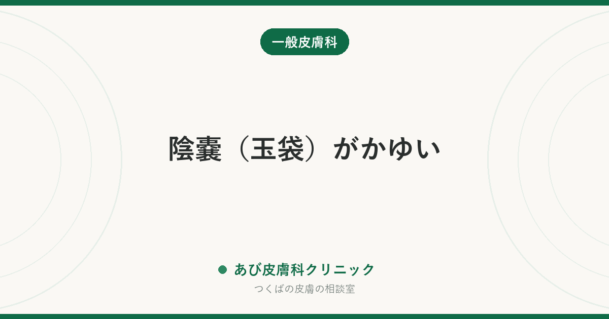 陰嚢（玉袋）がかゆい｜陰嚢湿疹の原因と治し方、いんきんたむし・疥癬との見分け